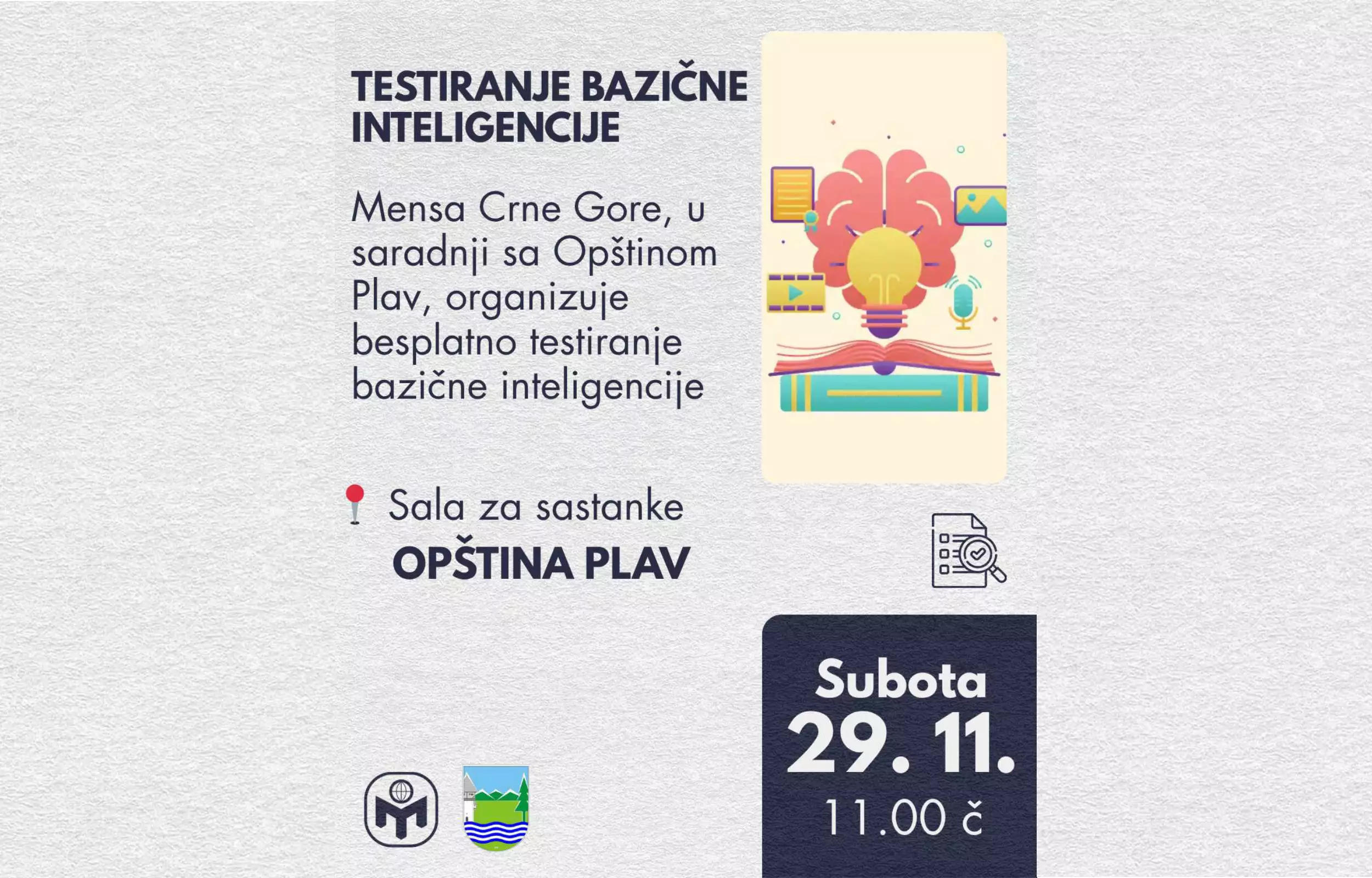 Besplatno testiranje bazične inteligencije u Plavu, 29. 11. 2025. godine
