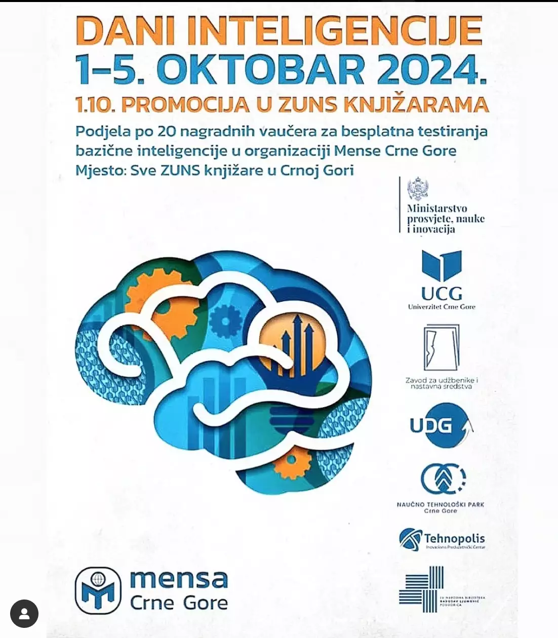 Dani inteligencije 2024: Početak manifestacije u ZUNS knjižarama širom Crne Gore