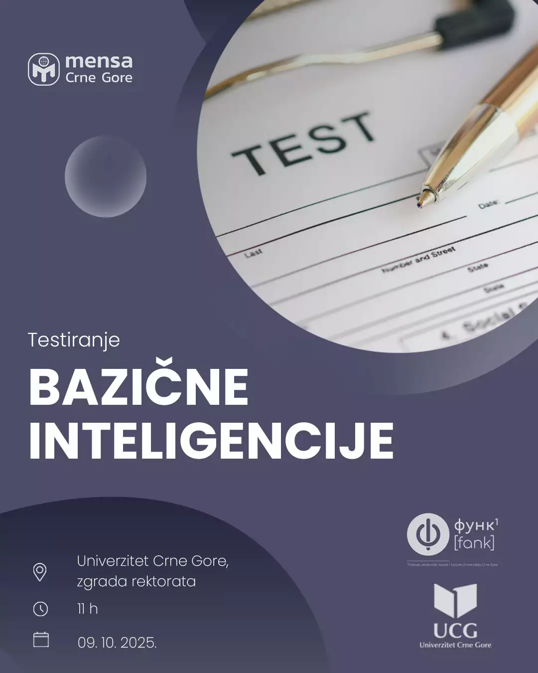 Testiranje bazične inteligencije na Univerzitetu Crne Gore 9. 10. 2025. godine