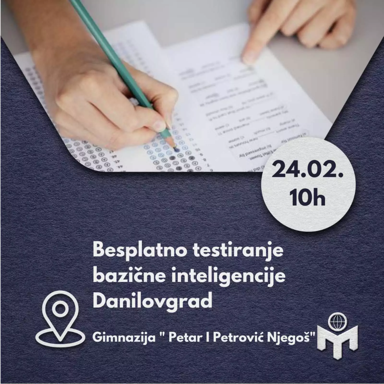 Mensa Crne Gore u saradnji sa Opštinom Danilovgrad organizuje besplatno testiranje bazične inteligencije 24. februara