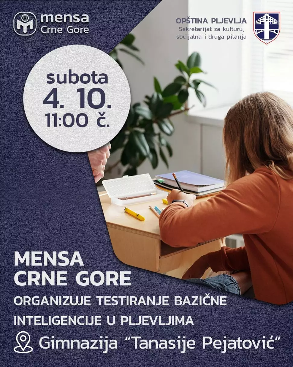 Testiranje bazične inteligencije u Pljevljima 4. 10. 2025. godine