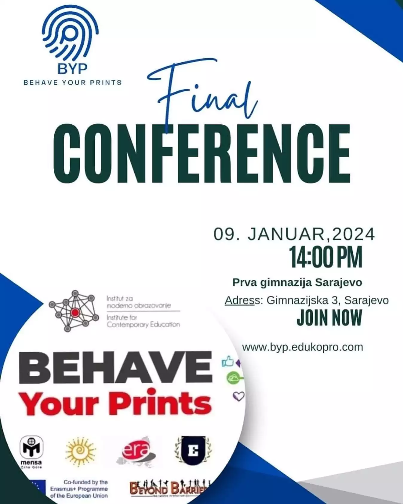 Završna konferencija projekta Erasmus+ 'Behave Yours Prints'