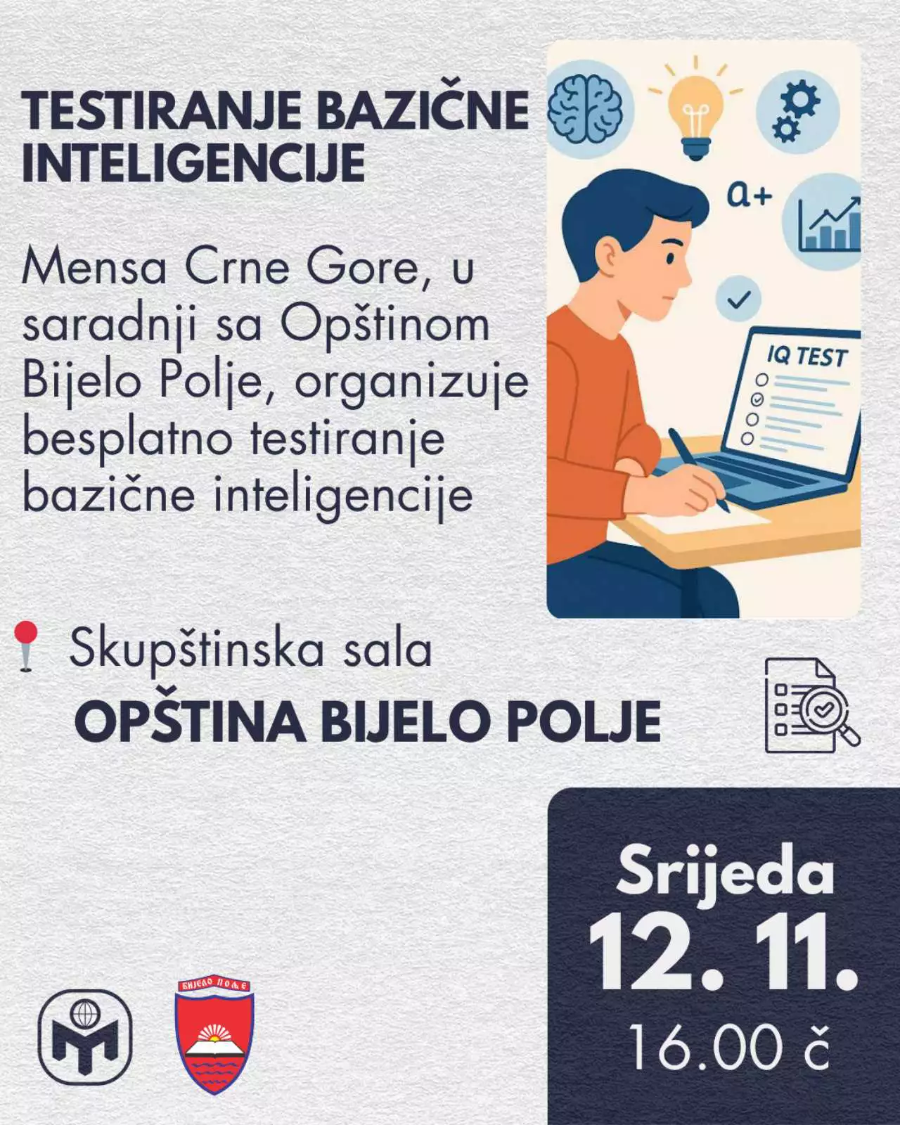 Testiranje bazične inteligencije u Bijelom Polju 12. 11. 2025. godine