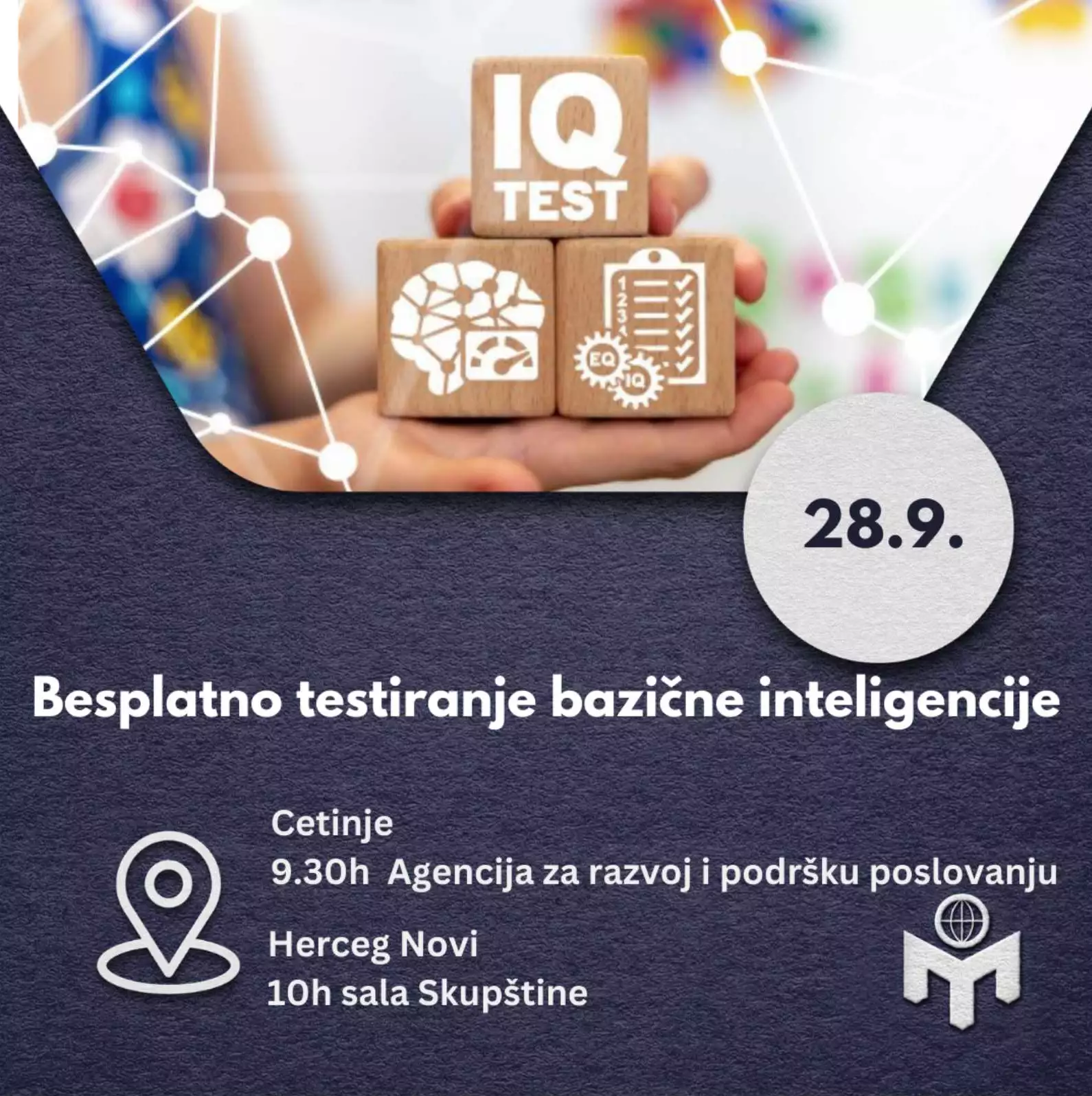 Besplatno testiranje bazične inteligencije na Cetinju i u Herceg Novom